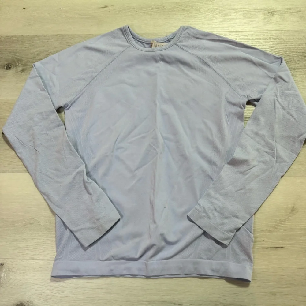 ATHLETA GIRL POWER UP SEAMLESS TOP, Dusky Blue, Size XL/14